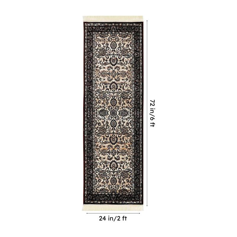 Aavni Flora Nylon Nylon Runner Rug - Black media 6