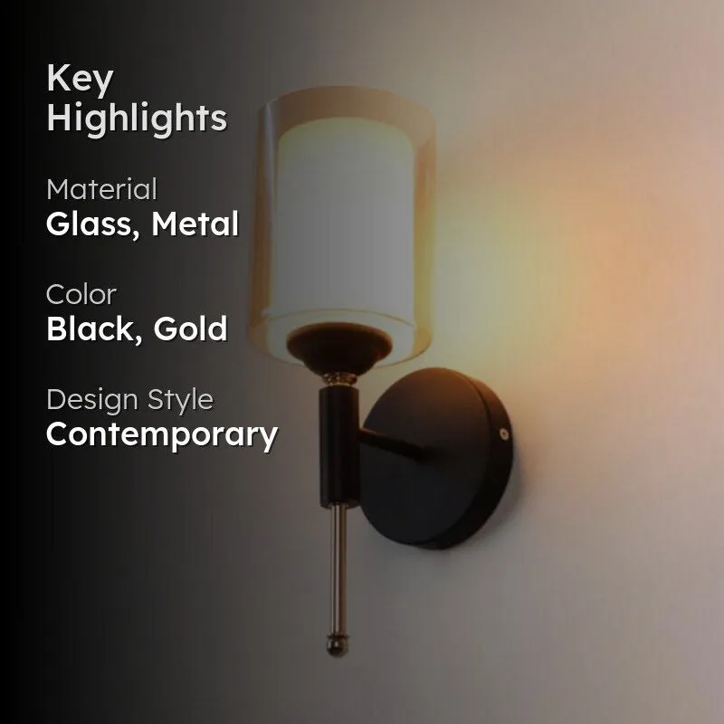 Pheme Glass Wall Lamp With Metal Base media 2