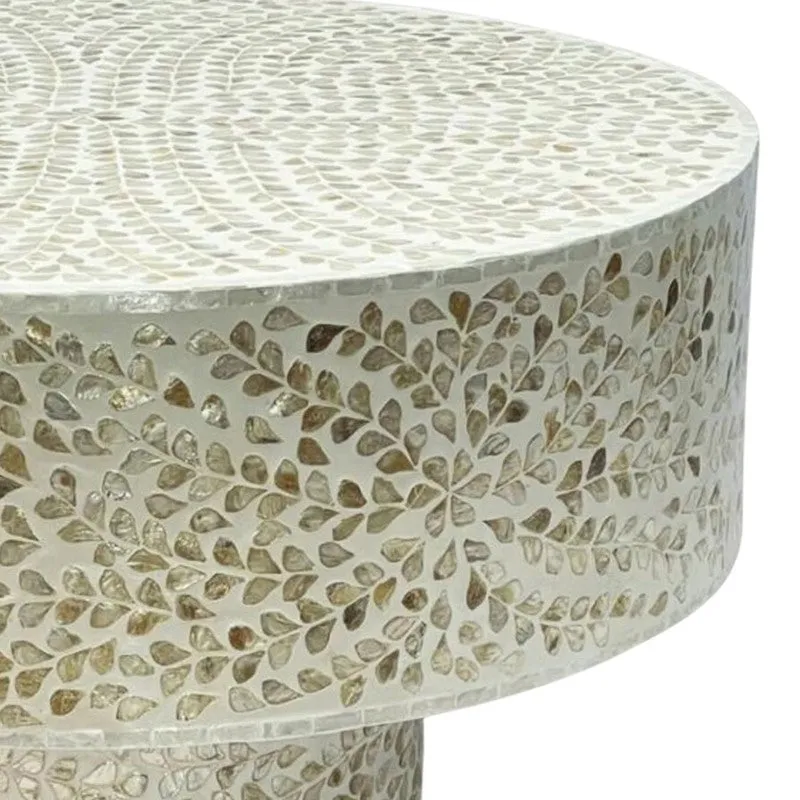 Noblex Bone Inlay Center Table - Off White media 6