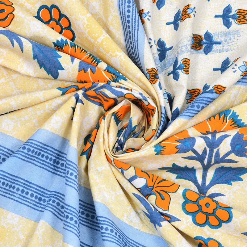 Rangrez Rosette Cotton Bedsheet (Blue) - 180 TC media 8