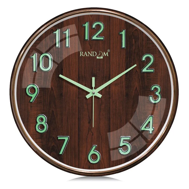 Elvric I Round Modern Plastic Wall Clock - Brown media 3