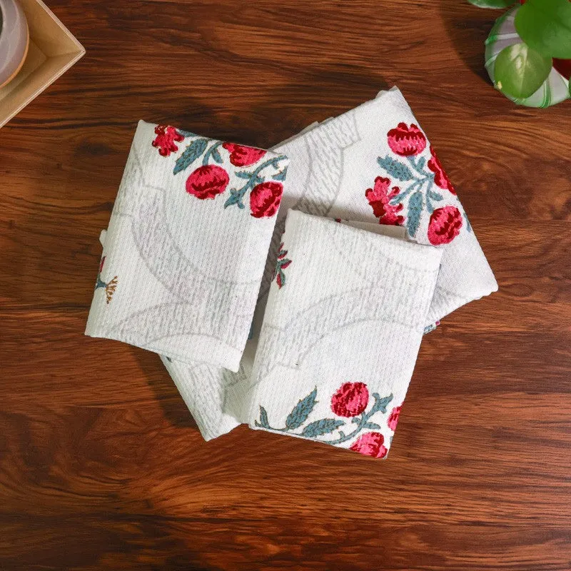 Flora Drift Cotton Towels (Blue) - Three Piece Set media 1