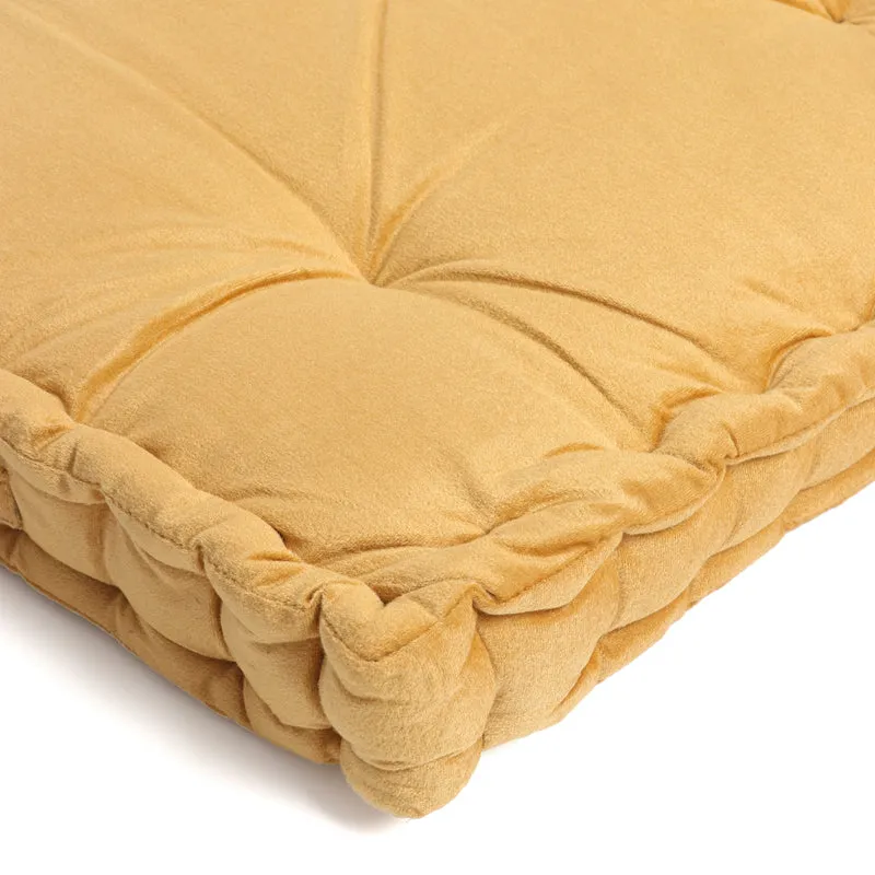 Thera Velvet Floor Cushion (Gold) - Set Of Two media 3