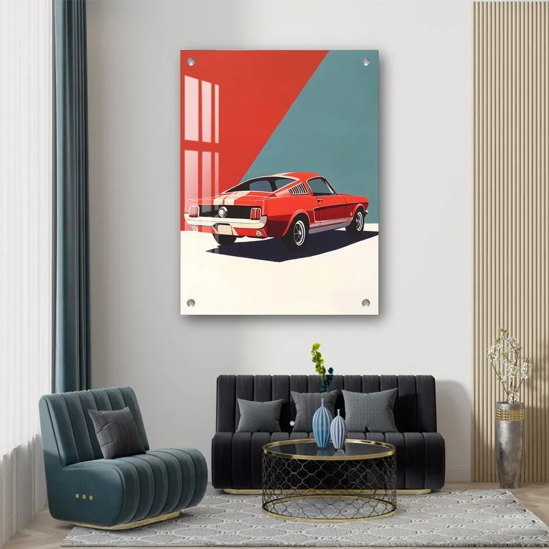 Funky Mustang Retro Car Acrylic Wall Art media 6