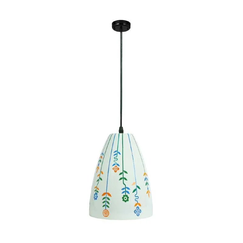 Flora Float Hand Painted Glass Ceiling Lamp media 4
