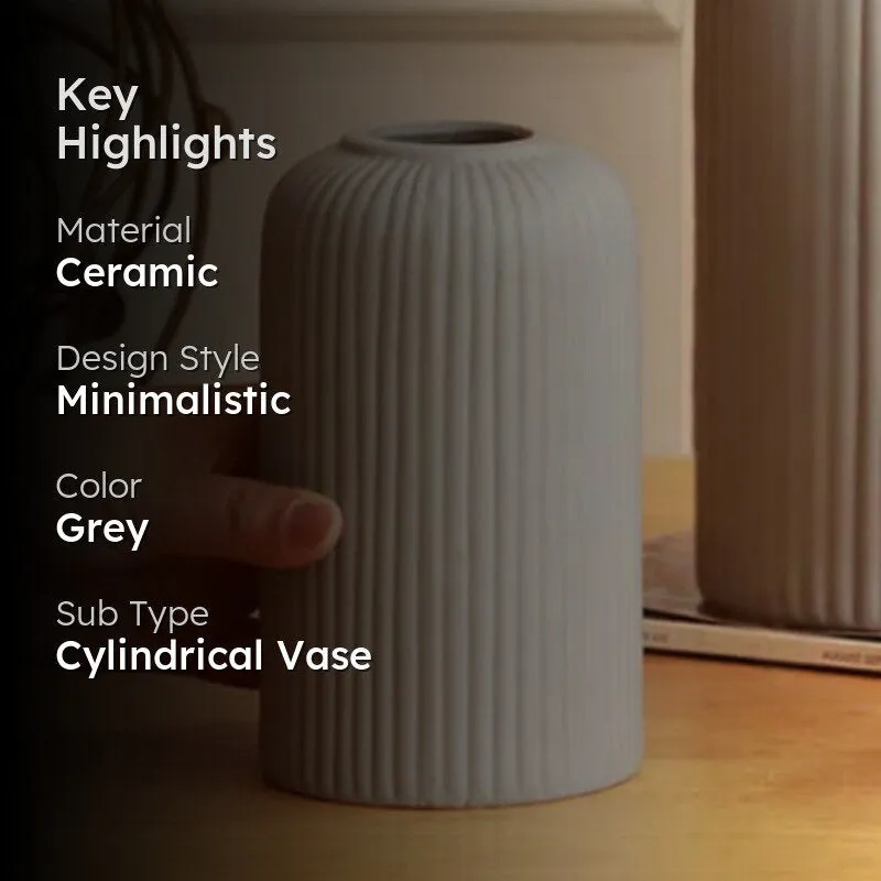 Ceramiq Luxe Ceramic Vase - Grey media 2