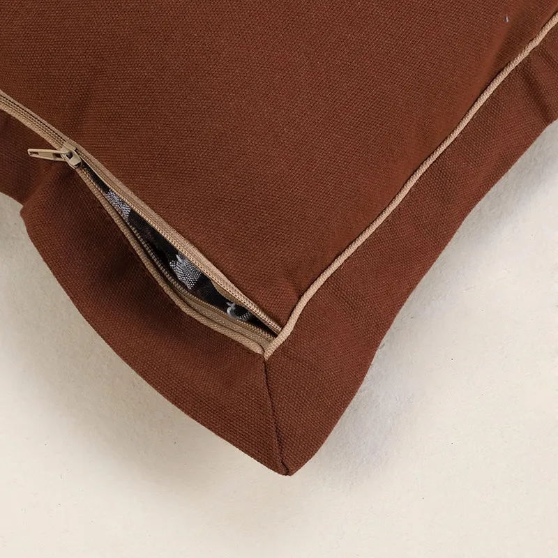 Swayam Tona Printed Cushion Cover (Brown) - Set of Two media 5