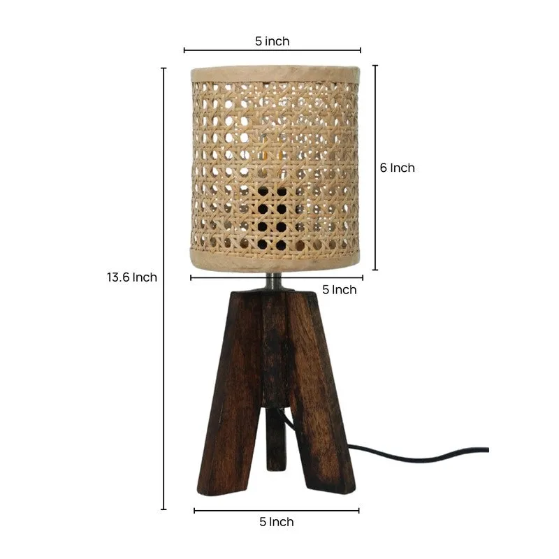 Dotweave Cotton Table Lamp - Beige media 5