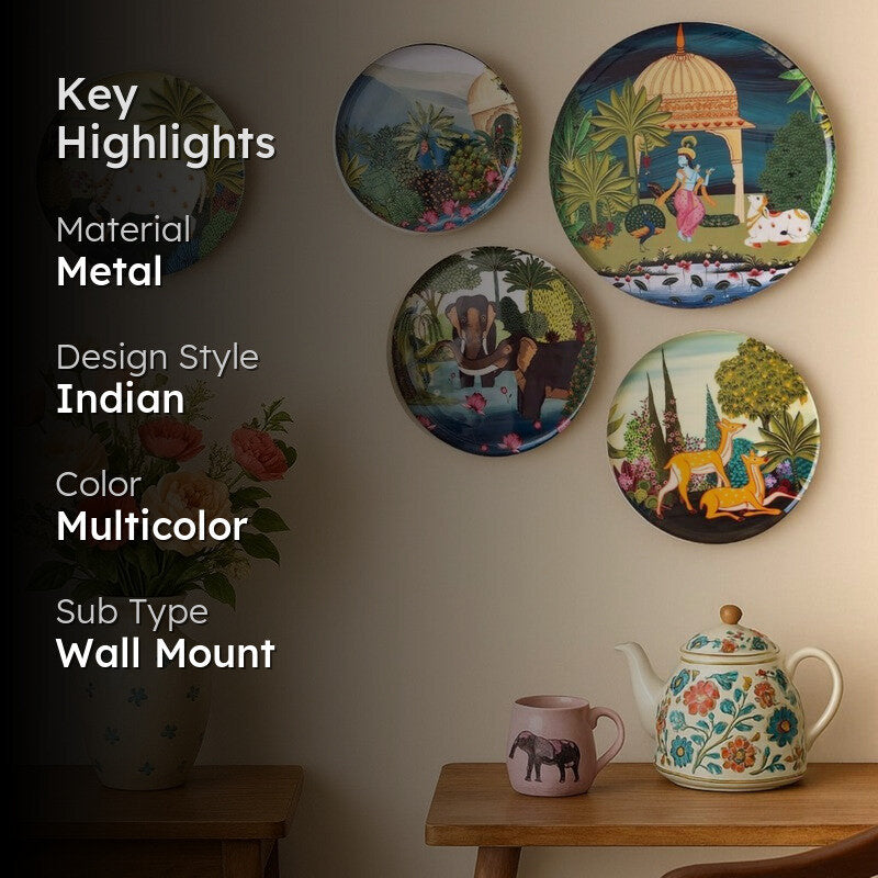 Royal Gardens Metal Wall Plate - Set Of Five media 2