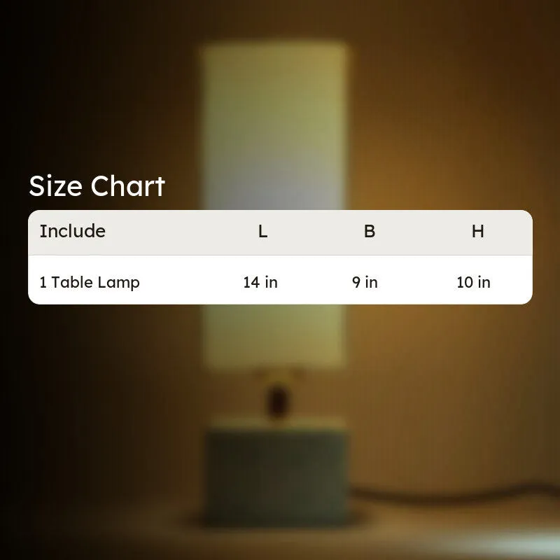 Square Terrazzo Hand Crafted Fabric Table Lamp - White media 6