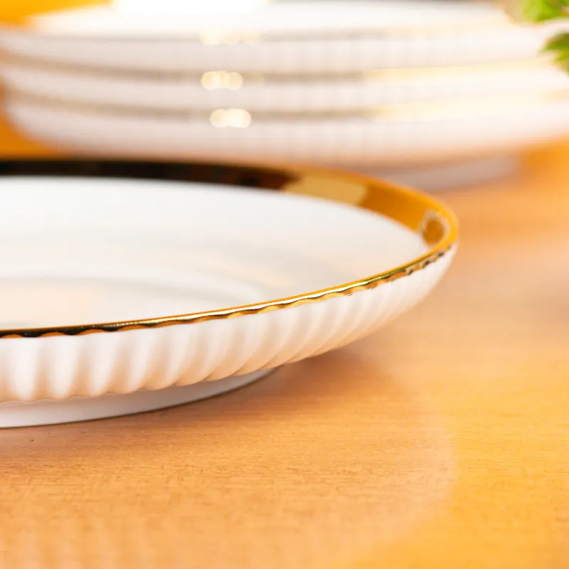 Golden Rim Quarter Plate - Set Of Two media 6