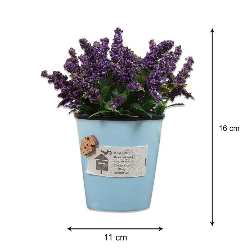 Faux Lavender Artificial Flower With Ceramic Pot media 5