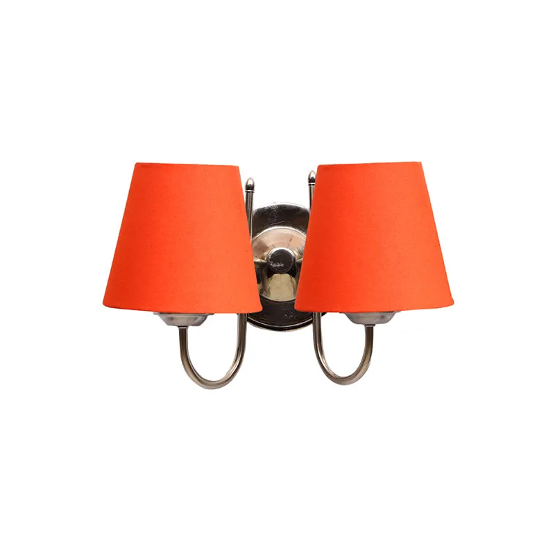 Veda Duo Conical Fabric & Metal Wall Lamp - Orange media 4