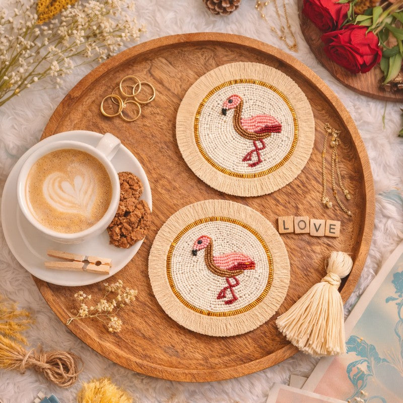 Flamingo Muse Coaster Set - Set of Two