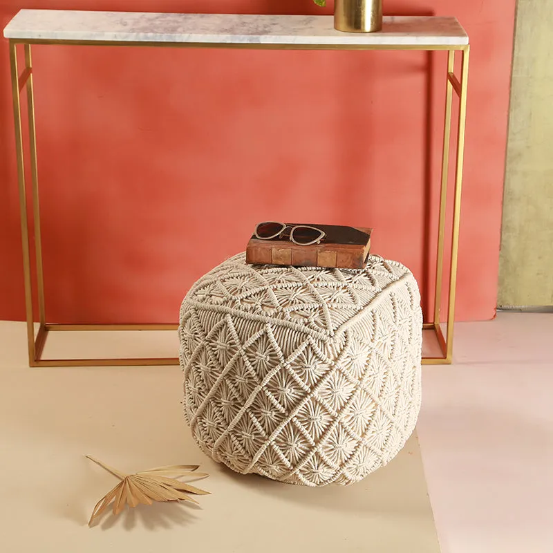 Cozy Cord Macrame Pouffe media 1