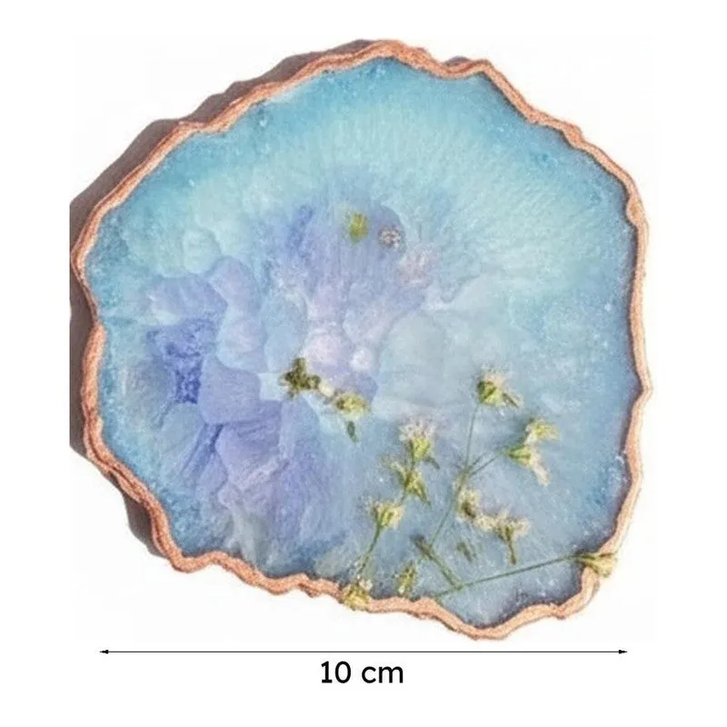 Suzzaine Handcrafted Crystal Agate Coaster (Blue) - Set Of Two media 6