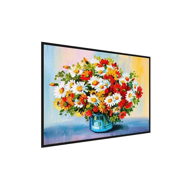 Flower Bouquet Canvas Wall Painting - Black Frame media 3