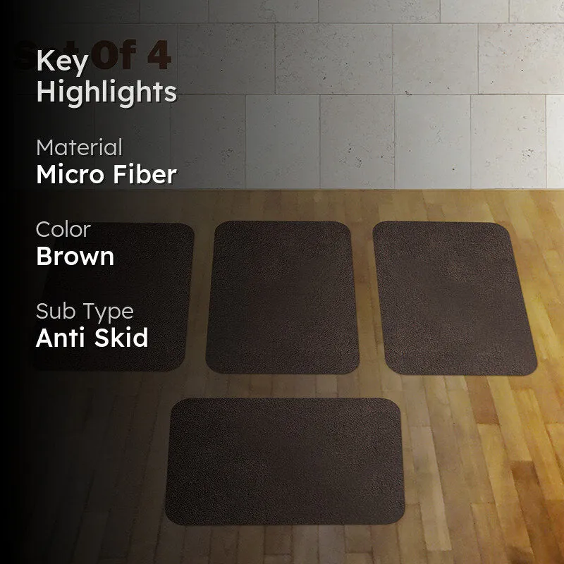 Lois Anti Skid Bath Mat (Brown) - Set Of Four media 2