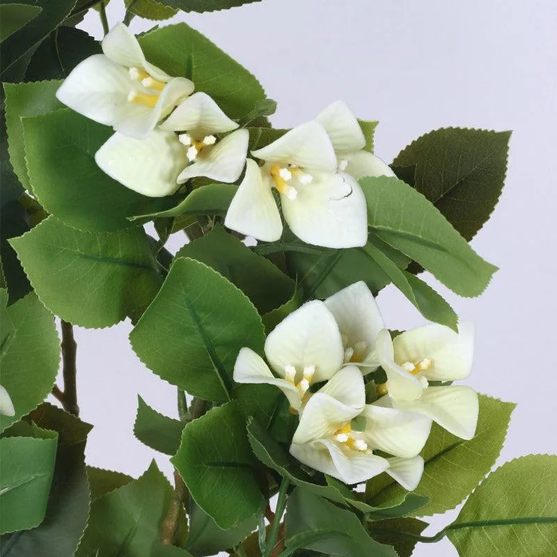 Faux Realtouch White Bougainvillea Plant With Black Plastic Pot - 4.1 Feet media 7