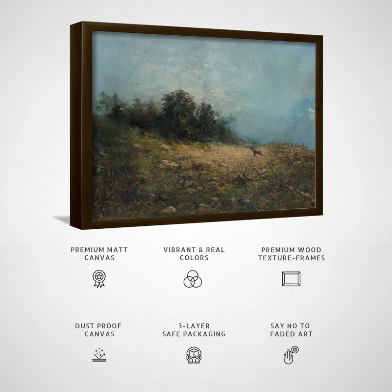 Painted Meadow Wood Wall Art With Frame - Black media 5
