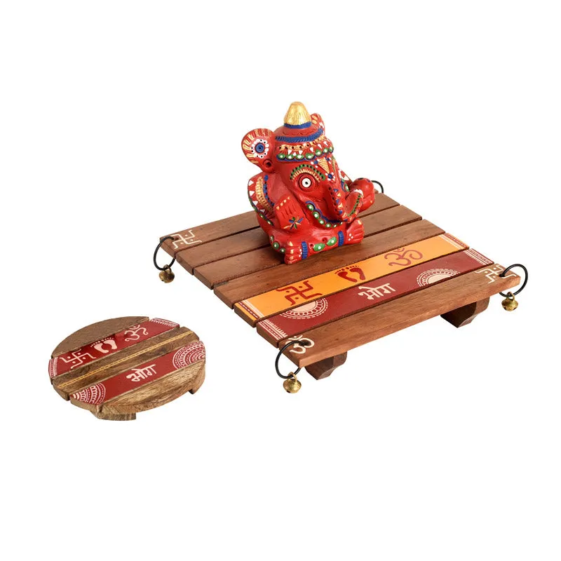 Shameem Pooja Chowki - Three Piece Set media 3
