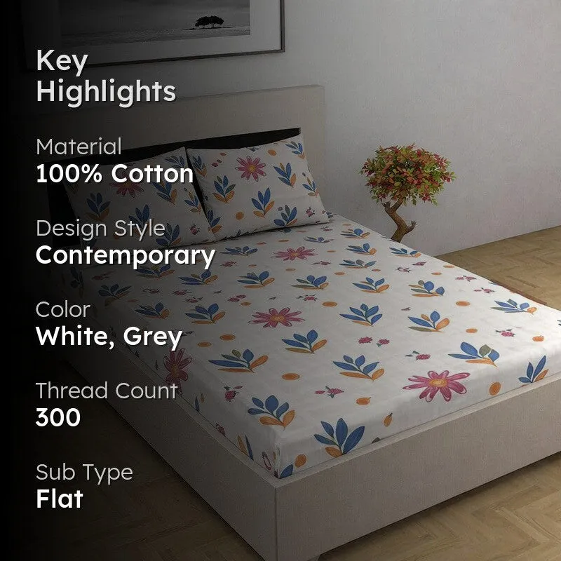 Bloom Blend Cotton Bedsheet - 300 TC media 2