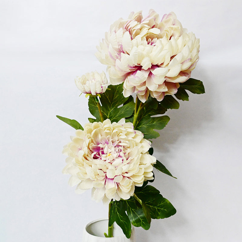 Artificial Peony Flower Stick - White & Purple media 3