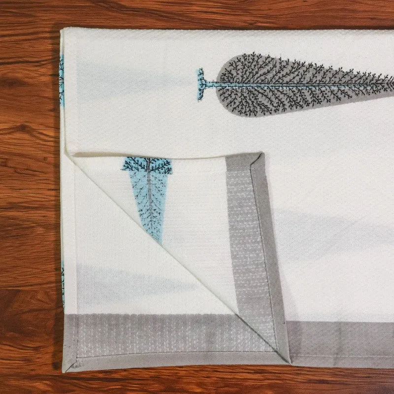 Palm Whisper Cotton BathTowel - Blue & White media 6