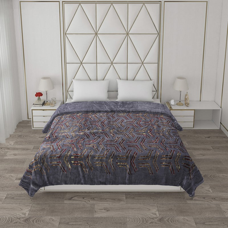 Monte Carlo Midnight Mirage Reversible Blanket - 950 GSM - Queen/Double