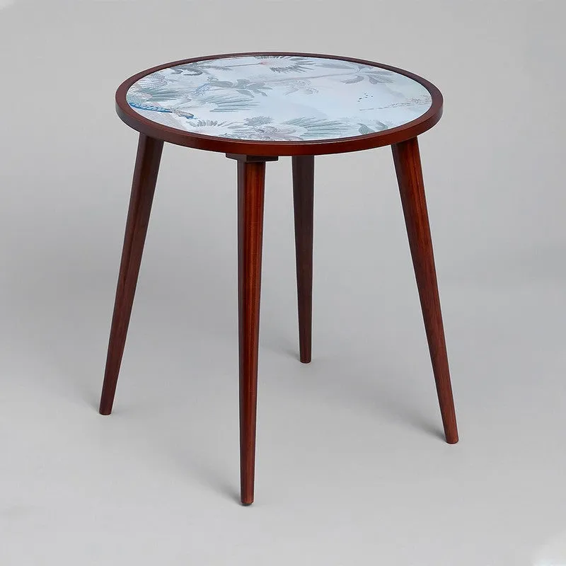 India Circus Wood Blooming Round Side Table media 3