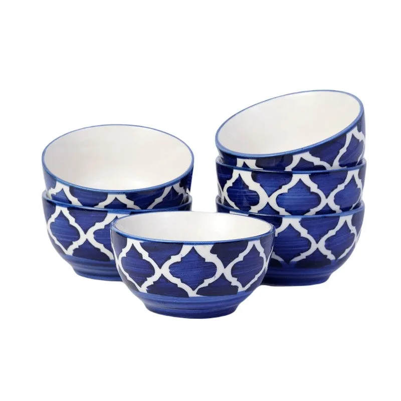 MiniFeast Ceramic Snack Bowls (Blue, 150 mL Each) - Set Of Six media 5