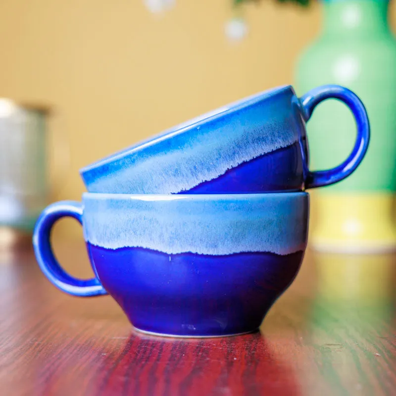 Cafe Ceramic Coffee Mug (400 mL Each) - Set of Two media 5