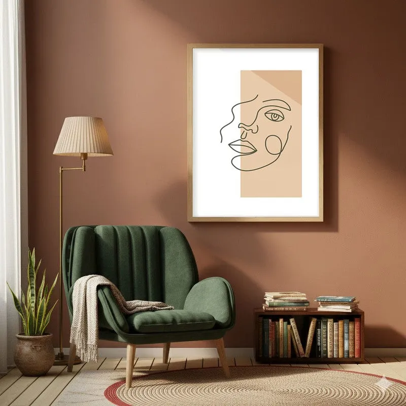 Bold Contours Canvas Wall Painting With Brown Frame media 6