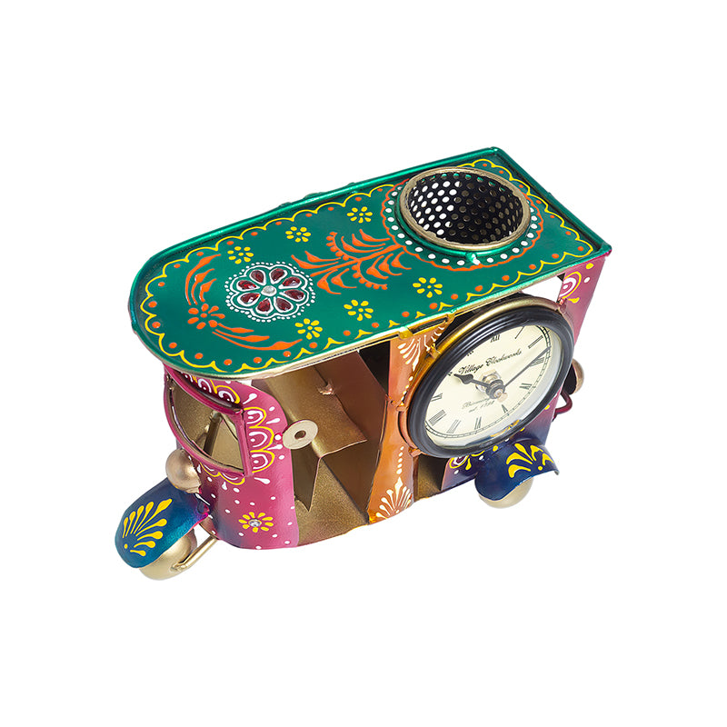 Rickshaw Stationery Holder Cum Clock media 6