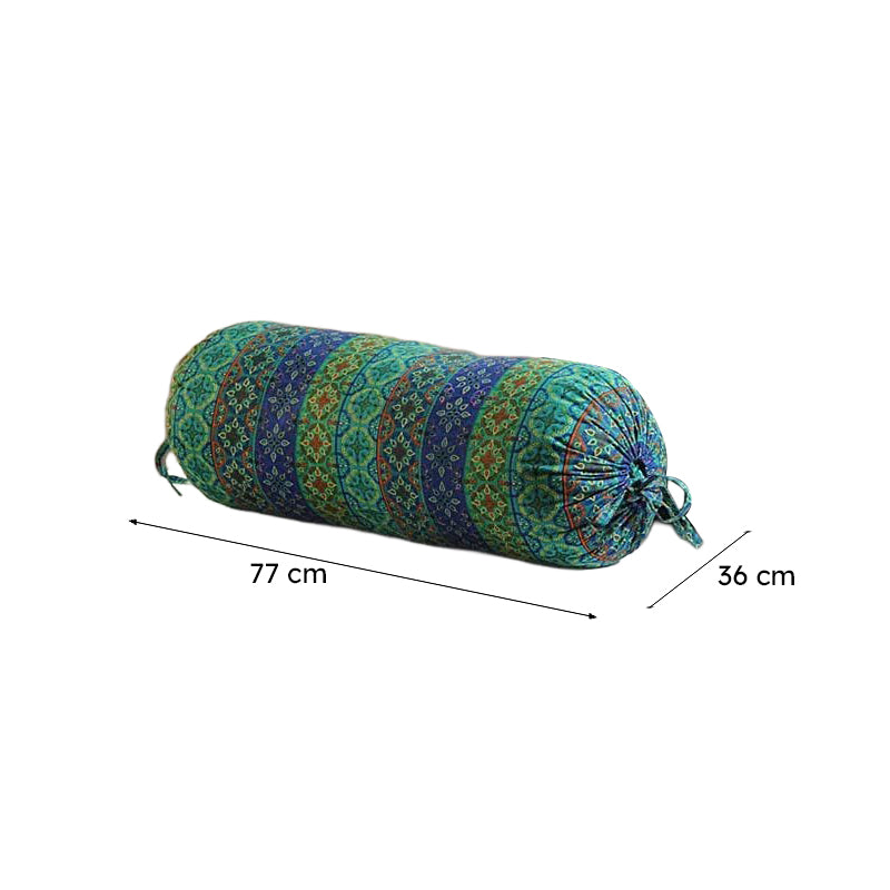 Swayam Festive Turquoise Bolster Cover - Set Of Two media 8