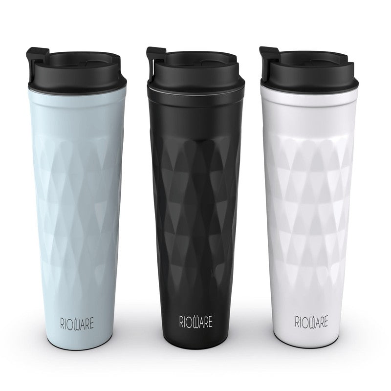Rioware FacetSip Travel Stainless Steel Tumbler (350 ML) - White media 10