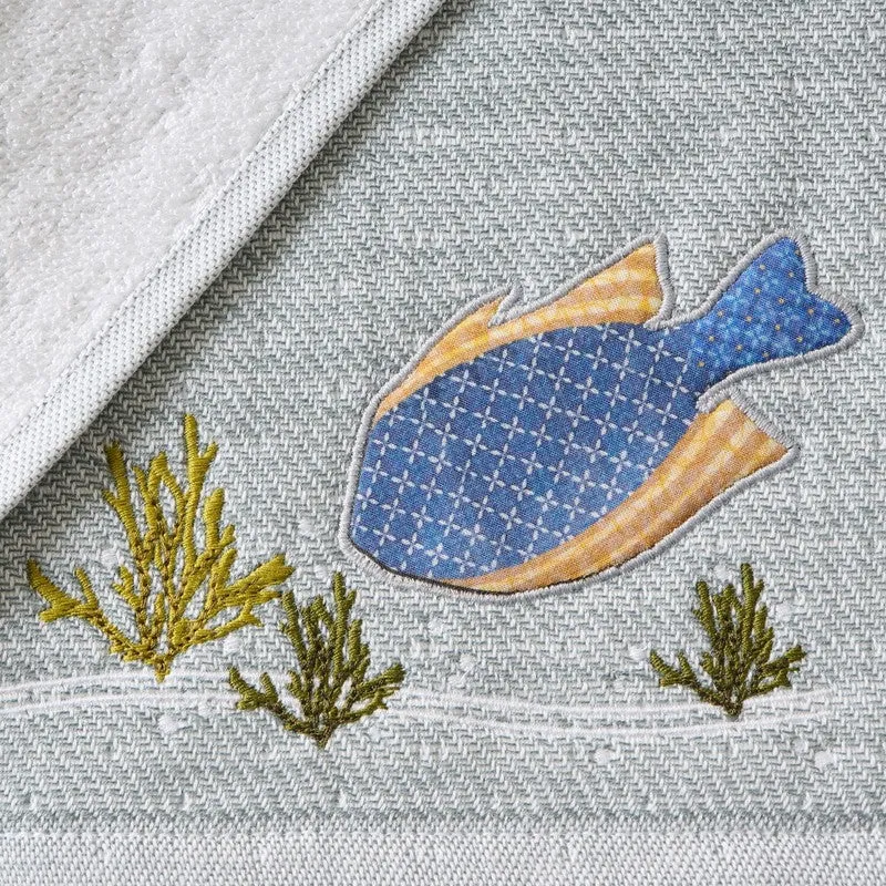 Nautical Applique Bamboo Cotton Hand Towels - Set Of Three media 8