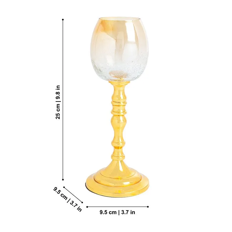 Polido Textured Glass Candle Holder - Gold media 7