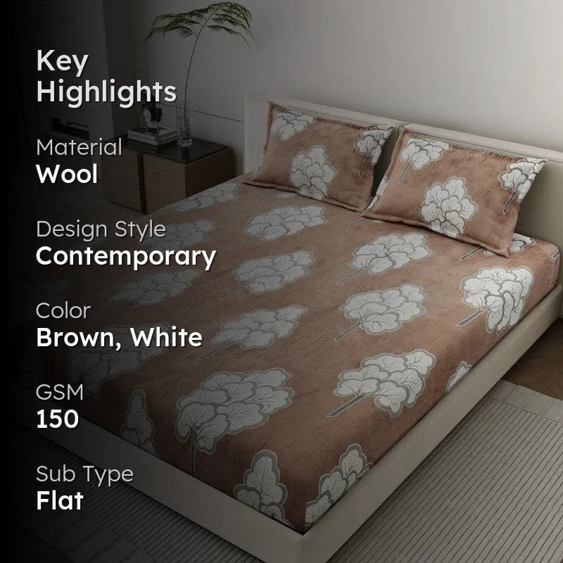 Floral Whisper Woolen Bedsheet - 150 GSM media 2