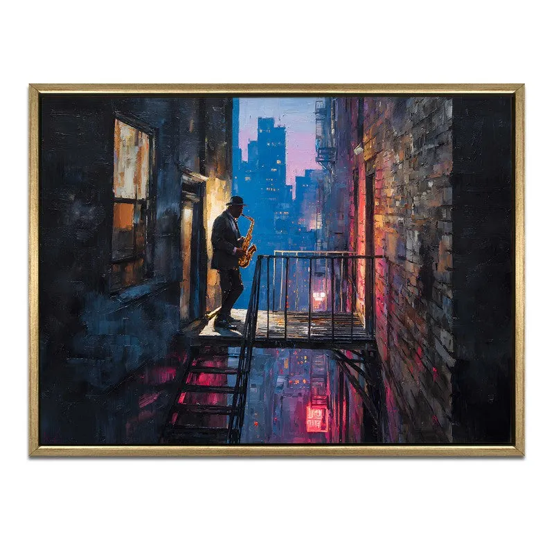 City Nocturne Canvas Wall Painting With Frame media 3
