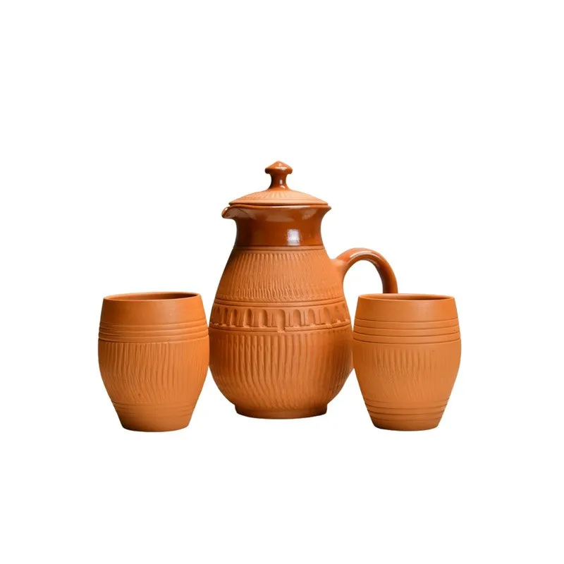Glance Terracotta Jug with Glasses - Three Piece Set media 3