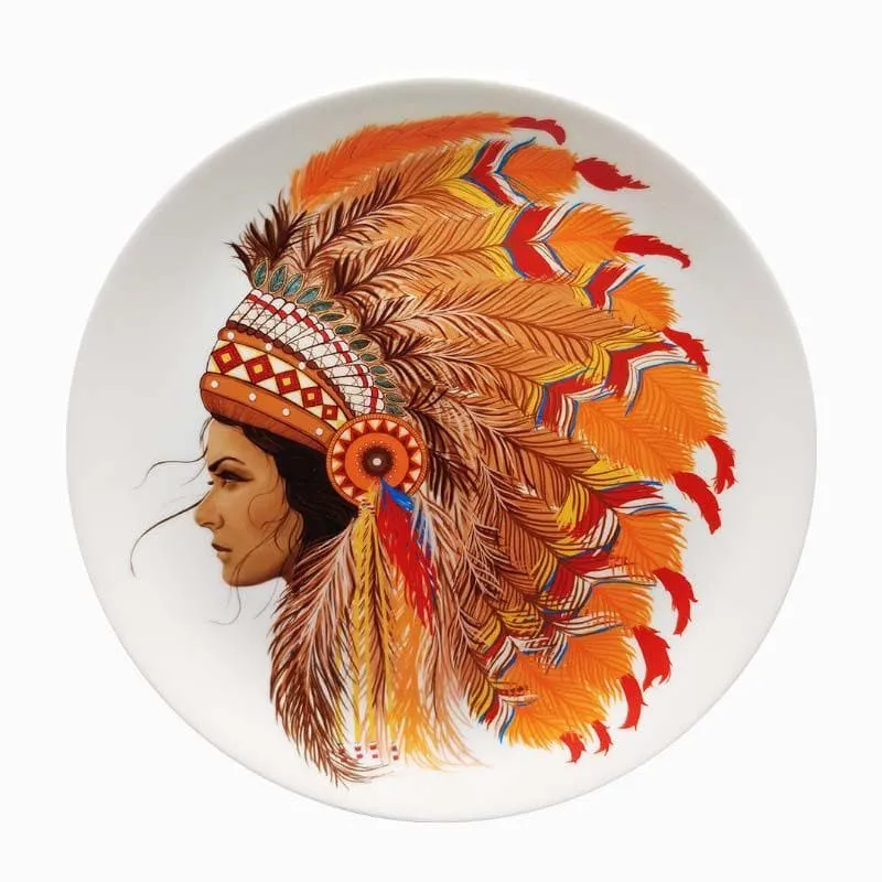 Dauntless Red Indian Decorative Plate - Orange media 5