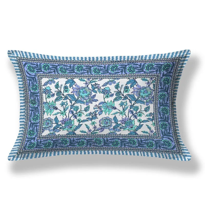 Linex Floral Cotton Bedsheet (Blue) - 240 TC media 6