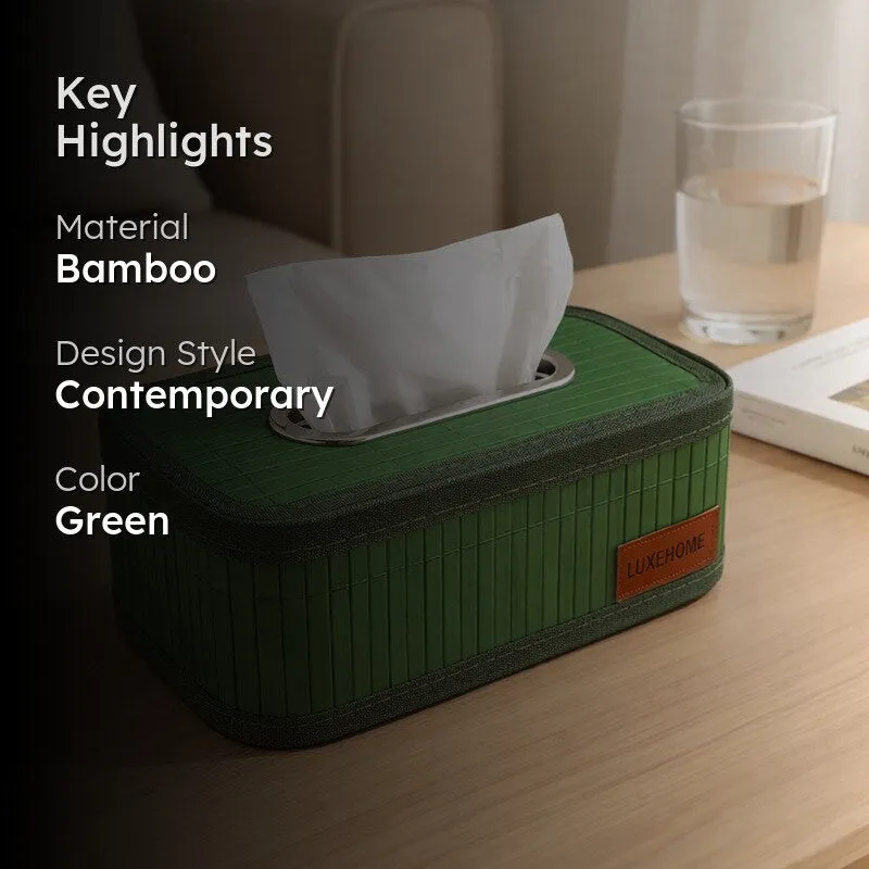 EcoNest Bamboo Tissue Holder - Green media 2