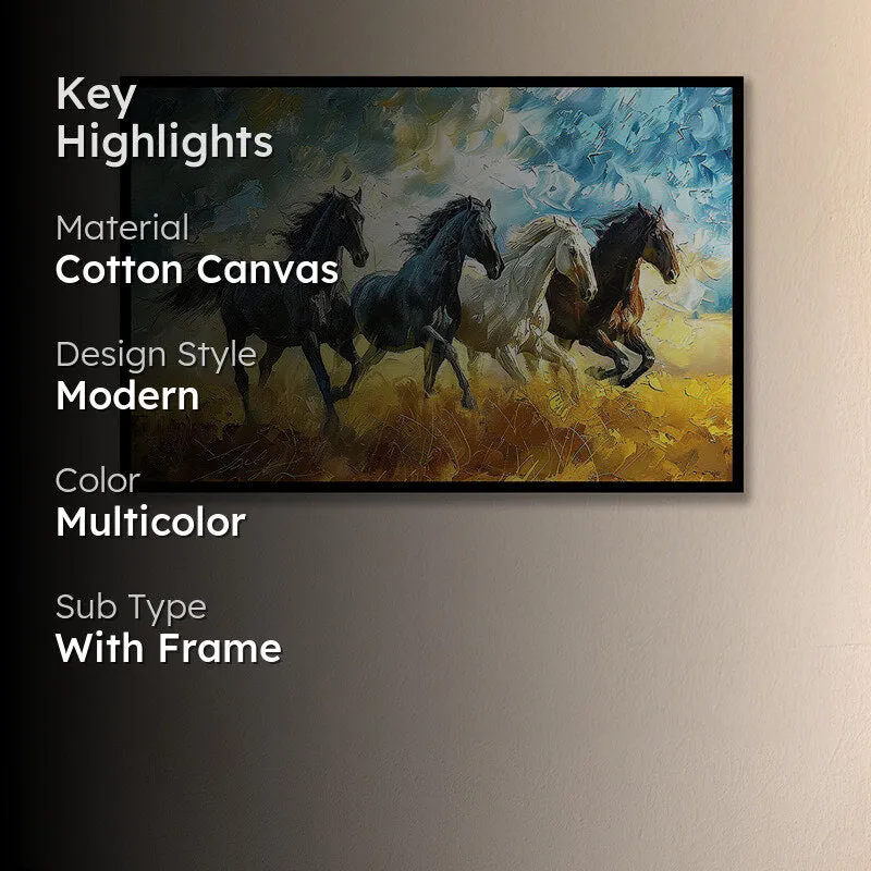 Equine Gallop Wall Art with Black Frame media 2