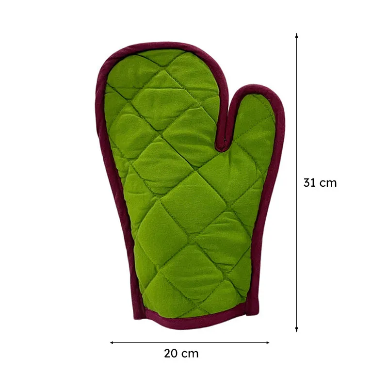 Swayam Teplo Kitchen Gloves (Olive Green & Red) - Set Of Two media 8
