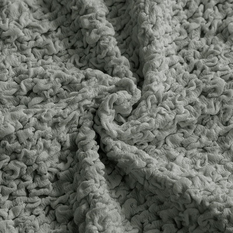 Refined Ruffles Solid Sofa Cover - Grey media 4
