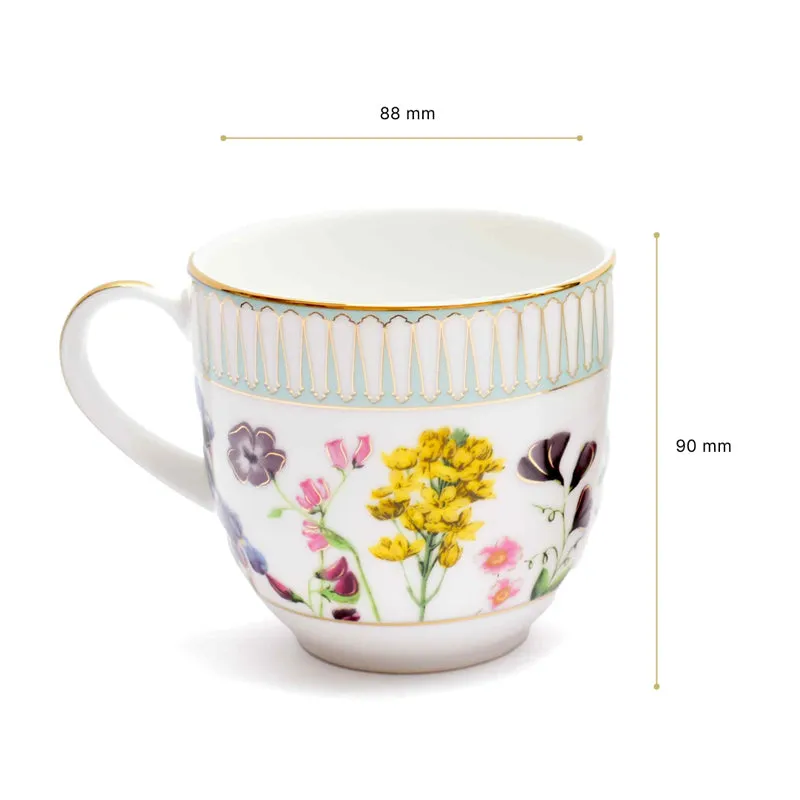 Basant 24k Gold Brushed Porcelain Coffee Mug (280 mL Each) - Set of Four media 8