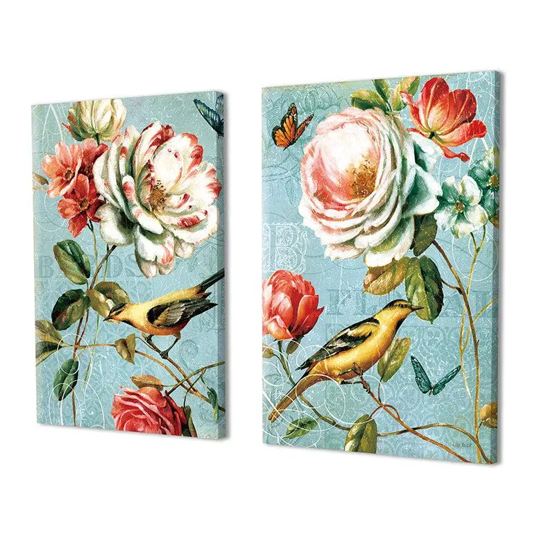 Florae Garden Canvas Wall Painting - Set Of Two media 4