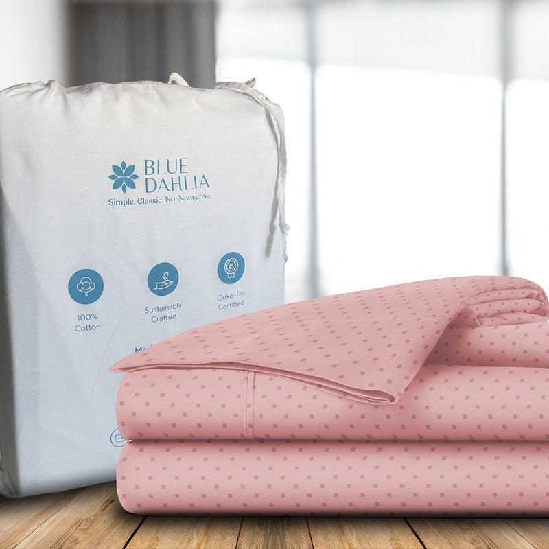 Swiss Dot Cotton Duvet Cover (Cameo Rose) - 300 TC media 9